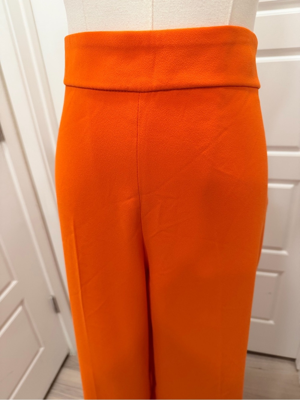 Zara Wide-Leg High-Rise Pants in Vibrant Orange - Picture 2 of 7